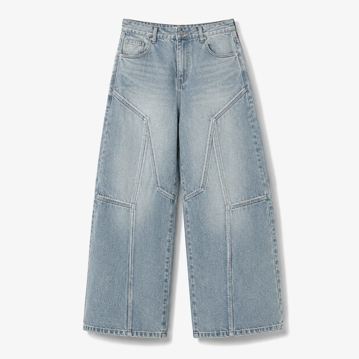 BERTOFIT Panel Wide Denim Pants